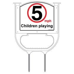 Children playing 5mph Summit Sign