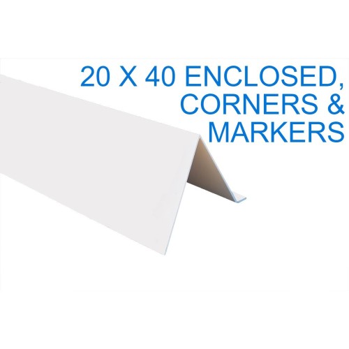 20 x 40 Fully Enclosed Dressage Arena, a Multi Purpose Corner Set with a set of summit dressage markers (8)