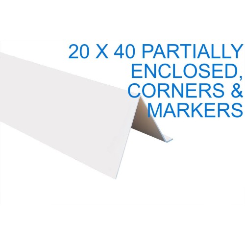20 x 40 Partially Enclosed Dressage Arena with a Multi purpose corner set with a set of summit dressage markers (8) 20 x 40 Partially Enclosed Dressage Arena with a Multi purpose corner set with a set of summit dressage markers (8)